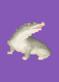 Crocodile Pixel Art Theme  Purple 01