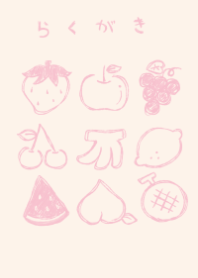 rakugaki fruits dull color pink