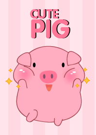 Cute Fat Pink Pig Theme