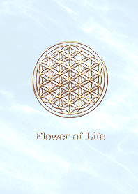 Flower of Life  - Gold (S) - Sky Blue