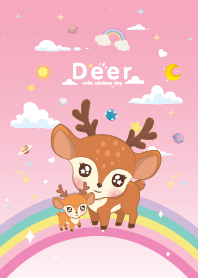 Deer Rainbow Star Pink