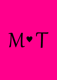 Initial "M & T" Vivid pink & black.