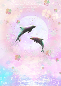 Moon and dolphin good luck8 snow