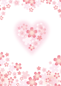 heart and cherry blossoms