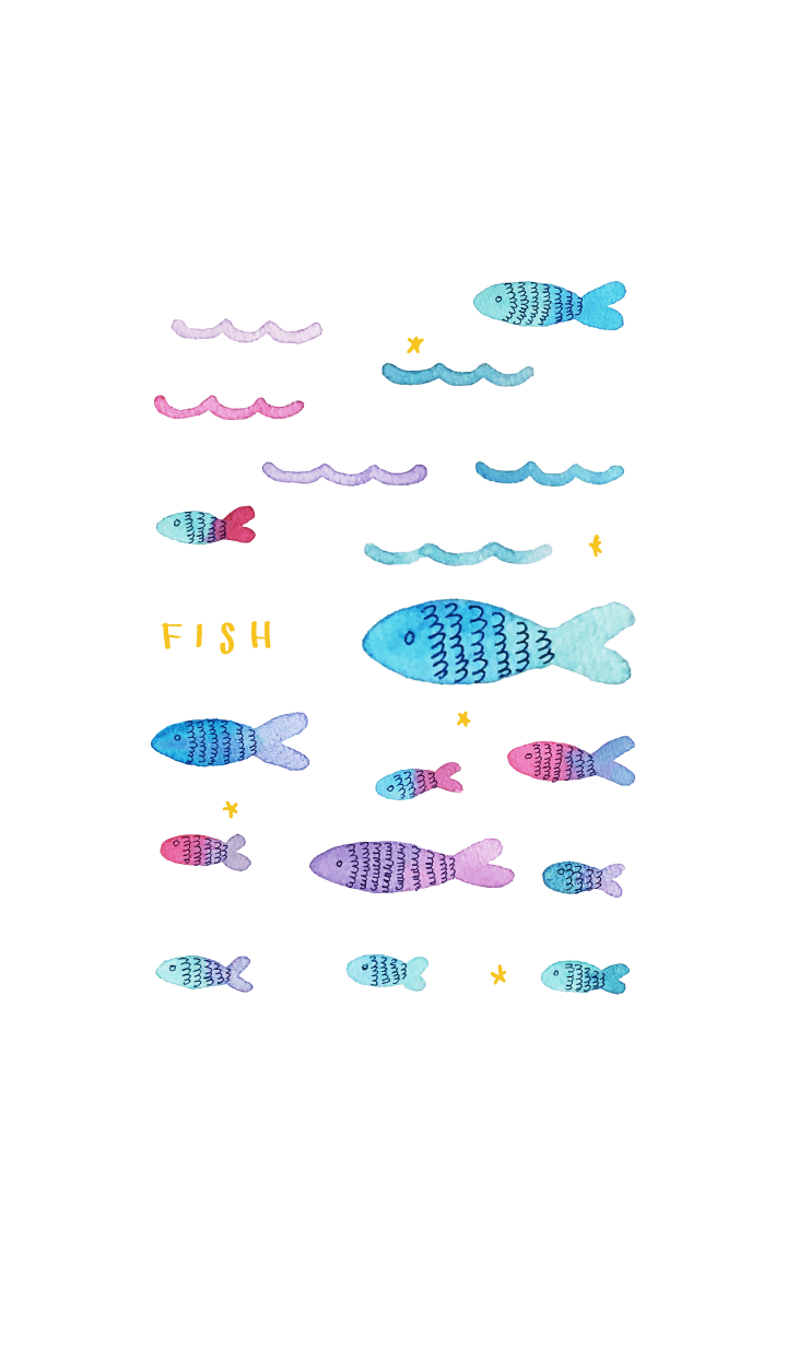 Fish theme. watercolor