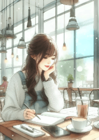 Cute Girl and Coffee V.6