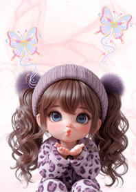 紫ver. 可愛い豹柄の女の子❤️