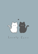 Lovely Cats (line)/ mintgray whfil.