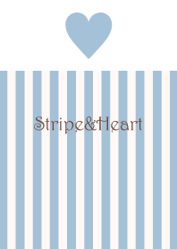 Stripe&Heart - SmokyBlue+Beige -