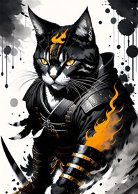 Ink wash cat samurai b7b957