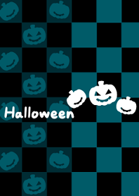 Blue green checkered -Halloween2019-
