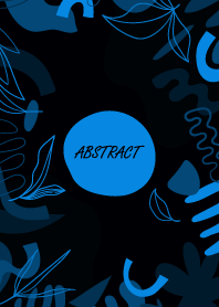 Abstract Hand Drawn Black Blue 3
