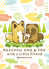 Raccoon Dog & Fox with a Little Friend