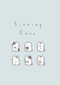6 Sitting Cats/light blue LB