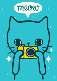 Cute doodle cat (Blue)