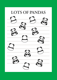LOTS OF PANDAS NOTEBOOK/GREEN