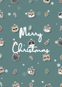 neko christmas2 - dark cadet blue