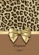Sepia Leopard Pattern Ribbon Line Theme Line Store