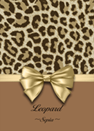 Sepia Leopard Pattern Ribbon Line Temas Line Store
