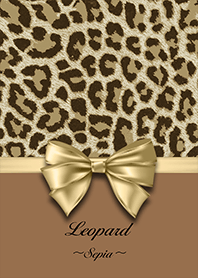 Sepia leopard pattern&Ribbon