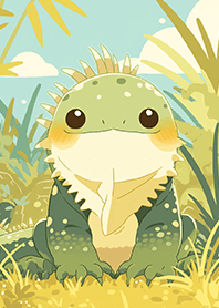 Adorably Cute Green Iguana JP