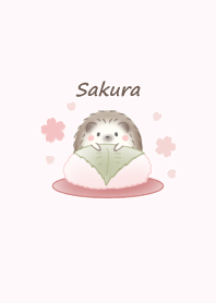 Hedgehog and Sakura -pink-