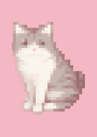 猫のドット絵のきせかえ Pink 05