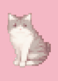 Cat Pixel Art Theme  Pink 05