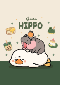 Hippo & Goose Cute : Mid Night Green