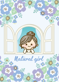 Natural girl(Blue flower)