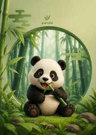 Cute Panda: Peaceful Bamboo Forest