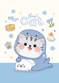 แมวฉลามน่ารัก : สีฟ้าสดใส