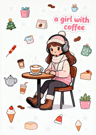 拿著咖啡的女孩