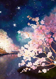 美しい夜桜の着せかえ#2600