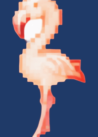 Flamingo Pixel Art Theme  Beige 05