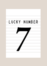 LUCKY NUMBER 7 NOTEBOOK/BEIGE