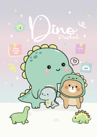 Dino With Bear Pastel