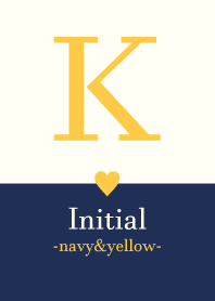 Initial "K" -navy&yellow-