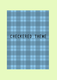 DUSTY BLUE CHECKERED THEME-YELLOW GREEN