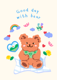 GOOD DAY WITH BEAR - cream color bg
