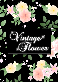 Vintage flower-black&pink2-