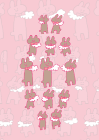 กระต่ายสีชมพูกราฟฟิตีง่าย ๆ