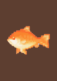 Goldfish Pixel Art Theme  Brown 01