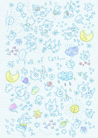 ねこがいっぱい＊ブルー