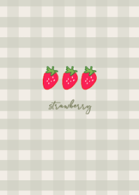 strawberry plaid -green beige-