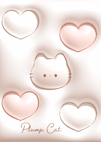 pinkbrown Fluffy cat and heart 08_1