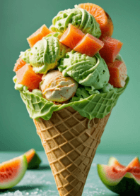 ICE CREAM-melon soft serve