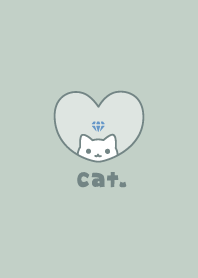 ねこダイヤモンド[くすみグリーン]