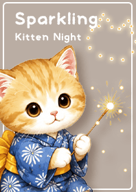 brown Sparkling Cat Fireworks