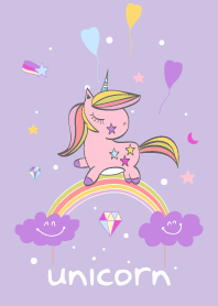 pink Unicorn and purple Sky